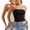 Beige+Black, variant on AKOEE 2 Pack Tube Tops for Women Undershirts Soft Stretch Cotton Strapless Off Shoulder Cropped Tee Blouses (XL, White+Black)