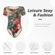thumbnail image 4 of Fotbe Butterflies In Blooming Garden Body de Mujer con Cuello Redondo y Mangas Cortas, Sin Mangas Ajustado, Suave, Cómodo y Básico-X-Large, 4 of 7