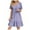 Purple, variant on QUYUON Women's Ruffle Dress Casual V-Neck Short Sleeve Summer Dresses Ruffle Hem Flowy Boho Mini Dress Pleated A-Line Tunic T-Shirt Dress Style A-146
