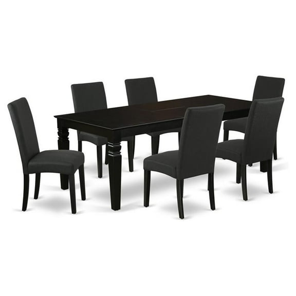 Pemberly Row 7-piece Traditional Wood Kitchen Set in Black