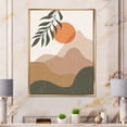 thumbnail image 2 of Designart 'Abstract Earth Toned Mountains With Red Moon I' Modern Framed Canvas Wall Art Print, 2 of 5