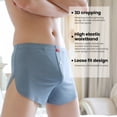 thumbnail image 4 of zeranth Summer Boxer Underwear Mid-rise Elastic Waistband Ice Silk Shorts Briefs Loose Fit Solid Color Boxer Briefs, 4 of 7