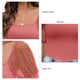 thumbnail image 5 of Camiseta con cuello cuadrado para mujer, camiseta con manga de malla transparente y lunares, mono acanalado, camisas cortas, color rosa XXL, 5 of 6