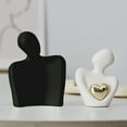thumbnail image 6 of Ikohbadg Mini Couple Statue Tv Stand Decor Items for Living Room Home Decor, Bedroom Decor for Couples Sculpture for Anniversary Wedding, Love Gifts for Couples, Knick Knacks for Shelves, Black White, 6 of 6