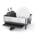 thumbnail image 1 of Simplehuman Compact Kitchen Dish Drying Rack, Fingerprint-Proof Stainless Steel Frame, Grey Plastic, 1 of 7