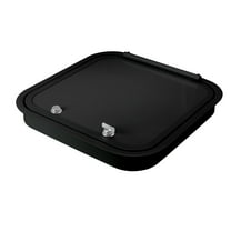 Leisure Coachworks RV Baggage Door 16" Wide X 16" High with Rounded Corners and Thumblocks for RV's- Compartment Access Storage Doors with Top Hinge- Camper Trailer Motor Home- Black