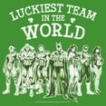 thumbnail image 2 of Boy's Justice League St. Patrick's Day Luckiest Team in the World  Graphic Tee Kelly Green X Small, 2 of 4