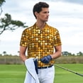thumbnail image 3 of Hirioo Bright Shiny Golden for Men’s Polo Shirts Quick Dry Short Sleeve Golf T Shirt Performance Moisture Wicking Casual Workout,Sizes S-4XL-3X-Large, 3 of 6
