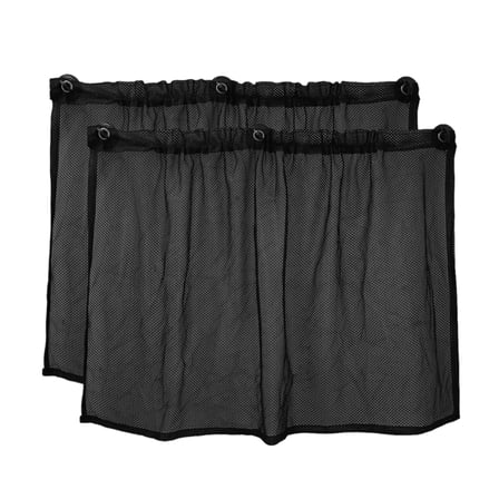 2 Pcs Black Car Foldable SunShade Side Window Nylon Mesh Curtain UV Protection