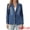 Blue, variant on DARING DIVA Women's Notched Lapel Long Sleeve Button Up Denim Blazer XS Light Blue