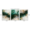 thumbnail image 4 of Emerald Green Wall Art,for Dining Room Bedroom Bathroom Living Room Wall Decor, Green and Gold Abstract Canvas Wall Art, Modern Glam Home Office Wall Decoration 12" X 16" X 3 Pieces, 4 of 6