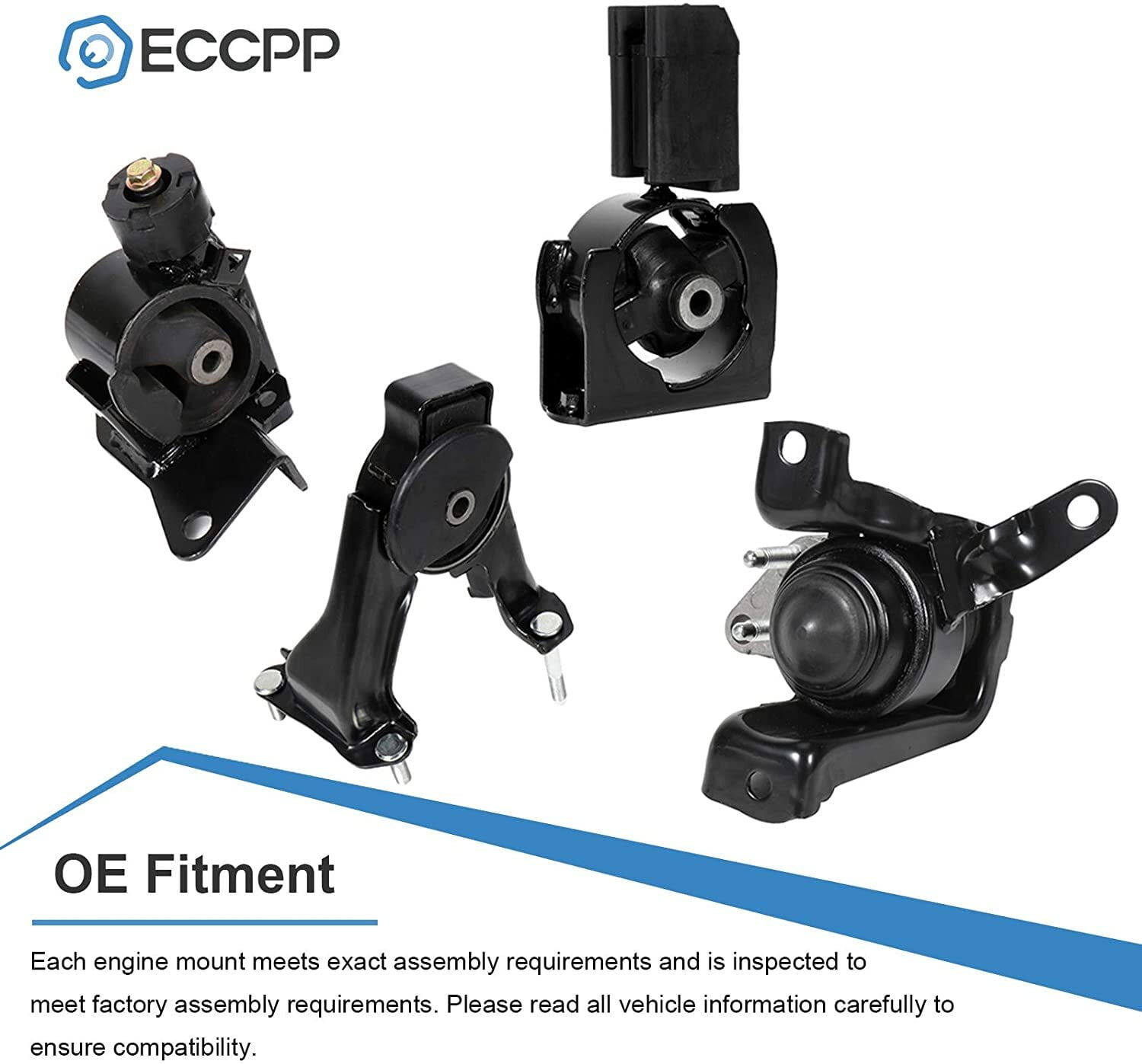 ECCPP A4219 A4221 A4220 A4218 Engine Motor and Trans Mounts Set of 4 Fit for Toyota for Corolla 2003-2008 for Matrix 2003-2006 for Pontiac for Vibe 2003-2008 1.8L