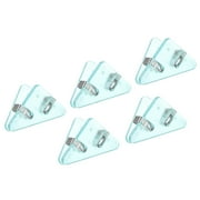 Uxcell Multifunctional Document Clip,5Pack Triangular Clip for Book Page Corner,Clear Blue