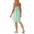 thumbnail image 3 of INSPIRE CHIC Women's Waffle Spa Wrap & Hair Towel Dress Body Wrap Robes Snap Closure Towelling Gym Shower Bathrobe One Size Green, 3 of 6