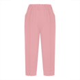 thumbnail image 7 of Audhol Capri Pants for Women, Pants for Women Elastic Waisted Summer Yoga Work Cropped Trousers with Pockets Womens Yoga Pants Pink L, 7 of 7