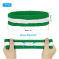 thumbnail image 2 of Uxcell Sweatband Headbands, Terry Cloth Sweat Band for Women Men Sports Basketball Tennis Athletic, Green White 4 Pcs, 2 of 6