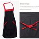 thumbnail image 5 of Delantal de cocina unisex negro con detalles en rojo, duradero, para chef de cafetería, para restaurantes y cocina casera, 5 of 7