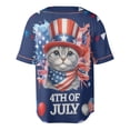 thumbnail image 2 of Patriotic Scottish Fold Celebrates 4th of July All Over Print 3D Baseball Shirt Cat Lover Kitten Owner Gifts Softball Sport - 02009, 2 of 6