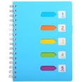 thumbnail image 1 of 5 Subject Notebook, A5 Notebooks and Journals Spiral Bund, Wide Ruled, Lab Professional Notepad, Colored Dividers with Tabs, 5.7”×8.27”, Hardcover Memo Planner for School Kids Girls Women, 1 of 7