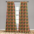 thumbnail image 5 of Ambesonne Retro Curtains, Pop Art Geometric Pastel, Pair of 28"x63", Multicolor, 5 of 5