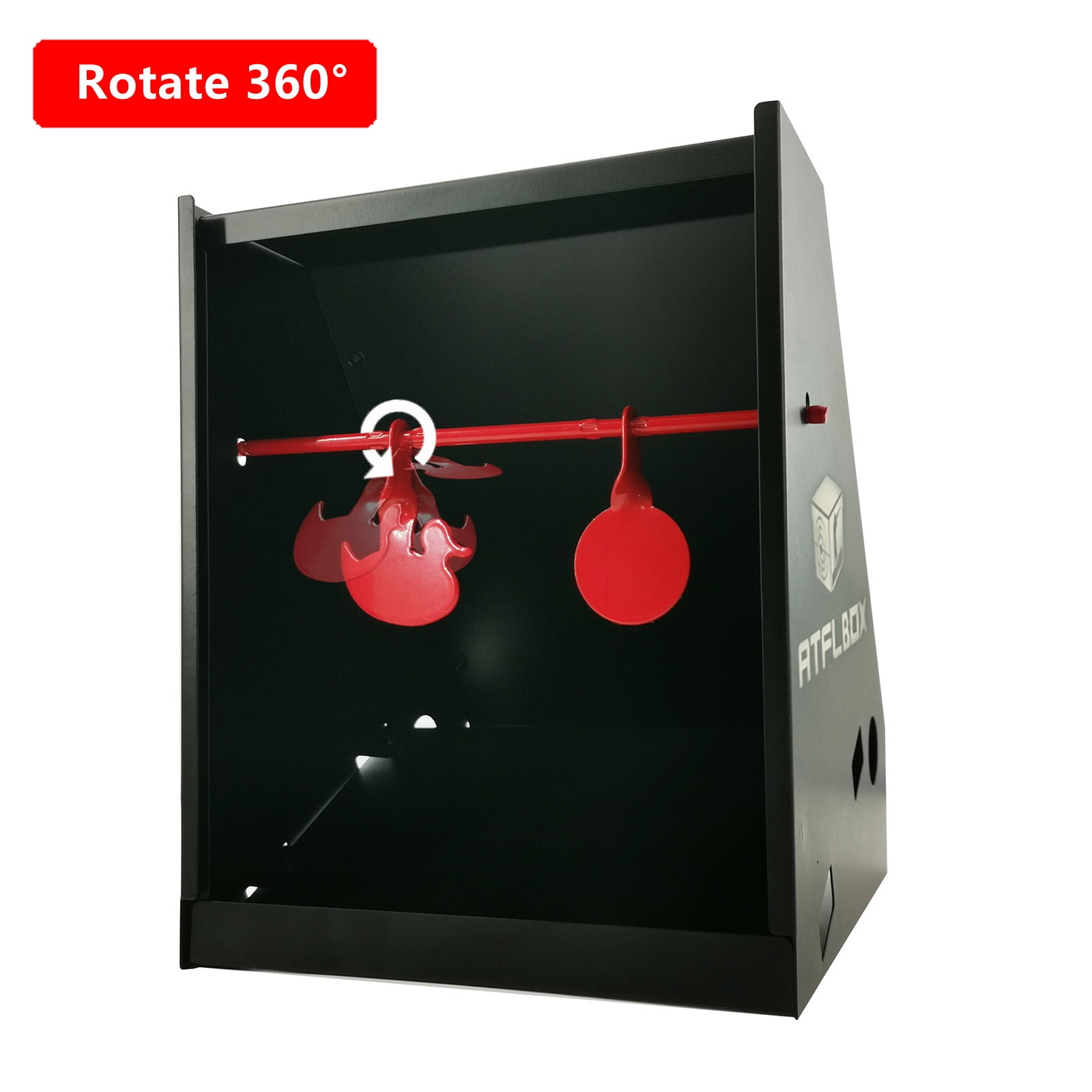 Atflbox 7 x 9 Inch BB Gun Target Trap with 10pcs Paper Target and Spinning Shooting Targets for Airsoft Pellet