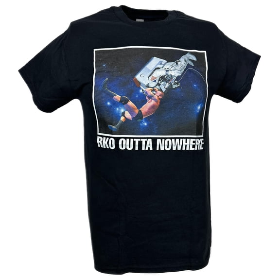 Randy Orton RKO Outta Nowhere Astronaut WWE Mens Black T-shirt 3XL