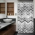 thumbnail image 4 of Black White Grey Stall Small Half Size Shower Curtain 36x72 Inch Chevron Herringbone Ombre Striped Geometric Single Narrow Walkin Standing Dorm Decor Fabric Bathroom Polyester Waterproof, 4 of 6