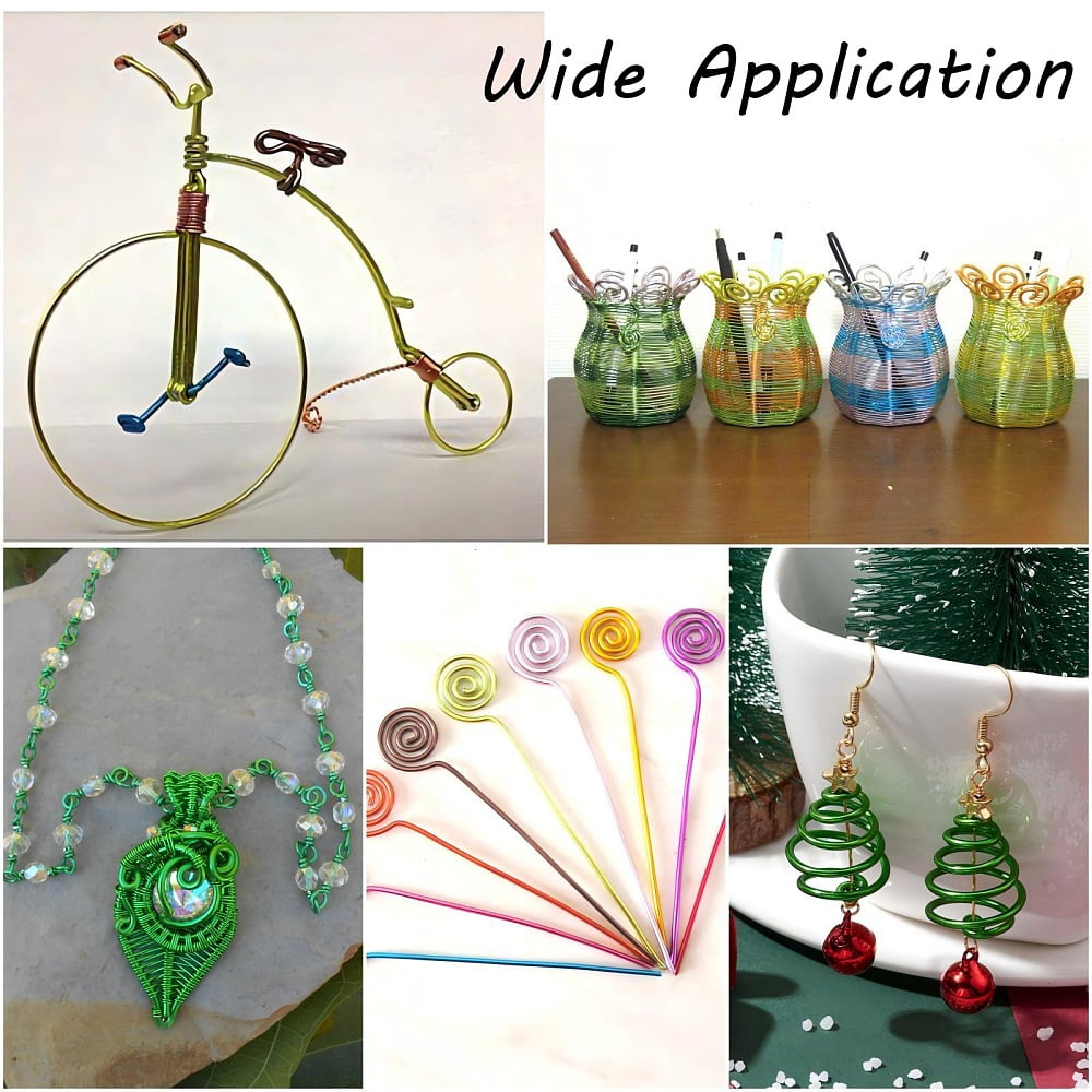 500gs Anodized Aluminum Wire Bendable Metal Craft Wire Flexible Craft Wire for Beading Jewelry Craft Making Lawn Green 20 Gauge 0.8mm 300m/500g(984.2 Feet/500g)
