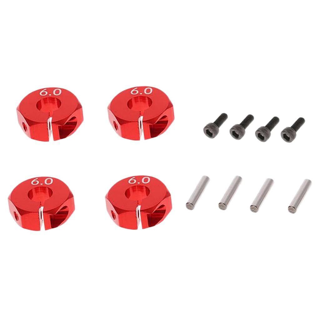 4 Wheel Hex Nut 12x6mm Drive Hub Upgrade Part for 1/10 RC Car RC4WD D90 Red 