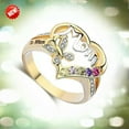thumbnail image 3 of HOOUN "Mom" Gold Plated Heart Birthstone Rings for Mother Gift Birthday Size 6-10-11-1# Gold, 3 of 7