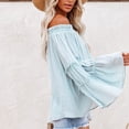 thumbnail image 3 of Blusa de manga larga, ligera y transpirable para mujer, estilo tipo 2, talla M, blusa acampanada con hombros descubiertos, 3 of 6