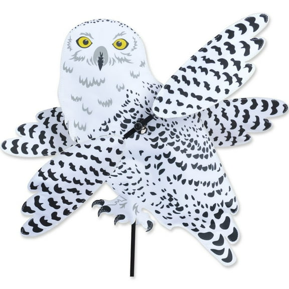 SNOWY OWL Whirligig Garden Stake Wind Spinner by Premier Kites & Designs