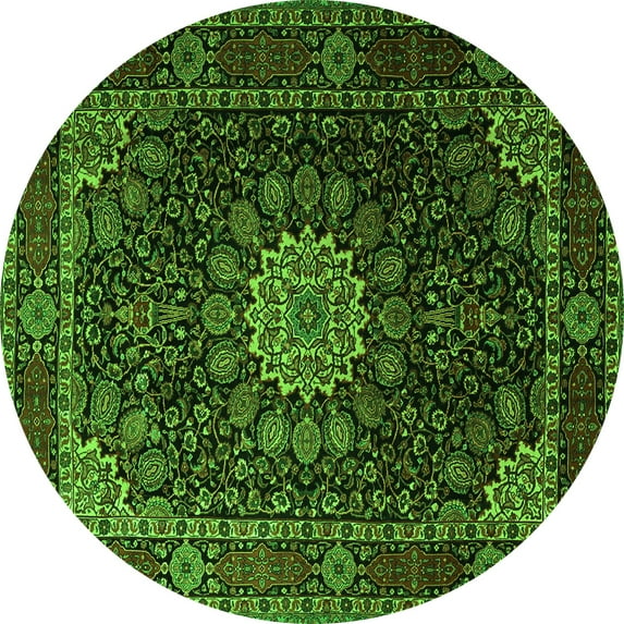 Ahgly Company Indoor Round Persian Green Traditional Area Rugs, 5' Round