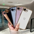 thumbnail image 2 of MYKOMI  Designed for iPhone 16E 6.1 inch Case,Cute Plating Edge Love Hearts Pattern with Camera Lens Protection Phone Cover for Girls Women, 2 of 8
