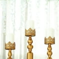 BalsaCircle 3 Pieces Gold Metal Lacy Trim Glass Candle Holders ...