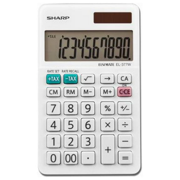 Sharp EL-377WB Large Pocket Calculator - Quantity 5