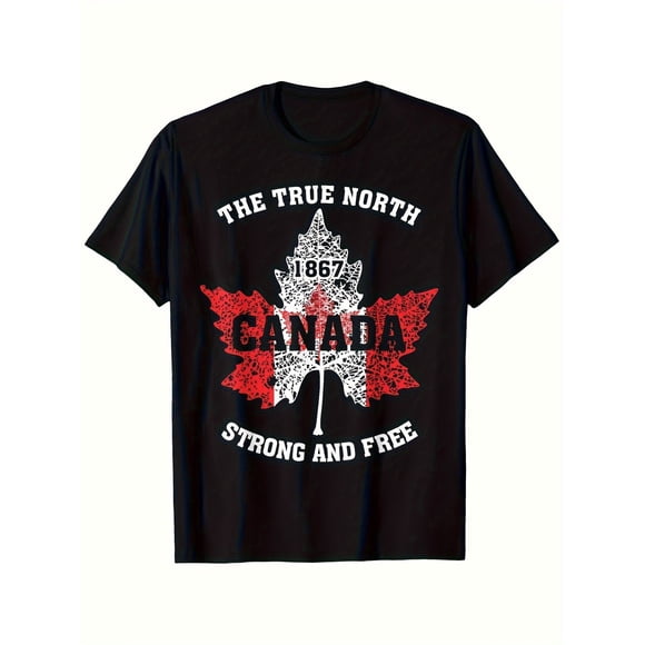 True North Strong and Free Vintage 1867 Maple Leaf Unisex T-Shirt V325, up to Size 5XL