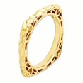 thumbnail image 3 of Bague Carrée en Argent Sterling Stackable Expressions Plaqué Or Poli Taille 6, 3 of 3