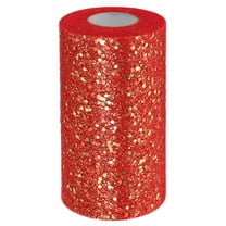 Uxcell 6 Inch by 50 Yards Tulle Fabric Rolls for DIY Tutu Skirts Crafts Wedding Party, Red-gold