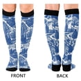 thumbnail image 4 of FORMRS Womens Knee High Socks Casual Long Thick Travel Daily Wear, 1 Pair, Blue Garden Pattern, 4 of 6