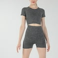 thumbnail image 4 of PEASKJP Women's Shorts Tummy Control Soft Stretch Cycling Shorts Yoga Active Shorts Grey L, 4 of 5