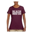 thumbnail image 2 of Wild Bobby One Nation Under God Inspirational/Christian Women Graphic Tee, Maroon, Large, 2 of 5