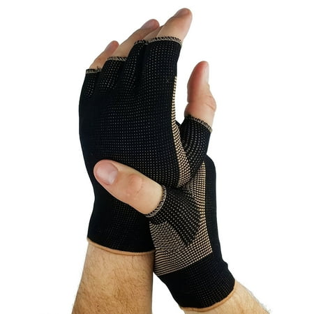 Copper Compression Comfort Gloves - Arthritis, RSI, Carpal Tunnel, (Best Carpal Tunnel Gloves)