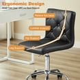 thumbnail image 6 of VECELO Armless Office Desk Chair, Height Adjustable PU Leather Swivel Task Chairs, Black, 6 of 13