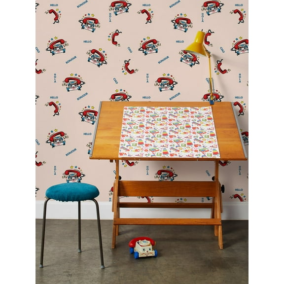 Greetings and Chatter Removable Vinyl Wallpaper By Fisher-Price - Peach