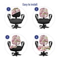 thumbnail image 4 of Botanical Office Chair Slipcover, Natural Theme Realistic Flowers Motifs Peonies and Leaves Images Floral Art, Protective Stretch Decorative Fabric Cover, Standard Size, Multicolor, by Ambesonne, 4 of 5
