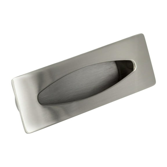 2 Pack Urban Recessed Style 3" (76 mm) Center Metal Brushed Nickel Cabinet Door Handle Pull 3-21/32" (93 mm) Length