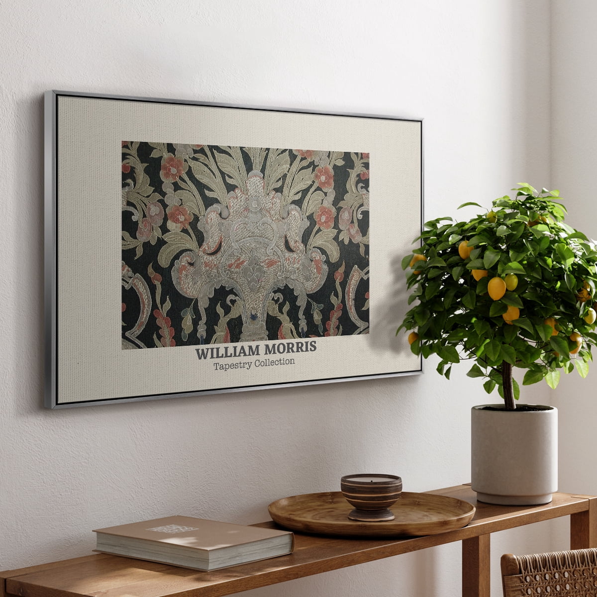 Vintage Abstract Print-XLIX Framed in Silver Wood Gallery Wrapped Canvas 27 in. x 41 in.