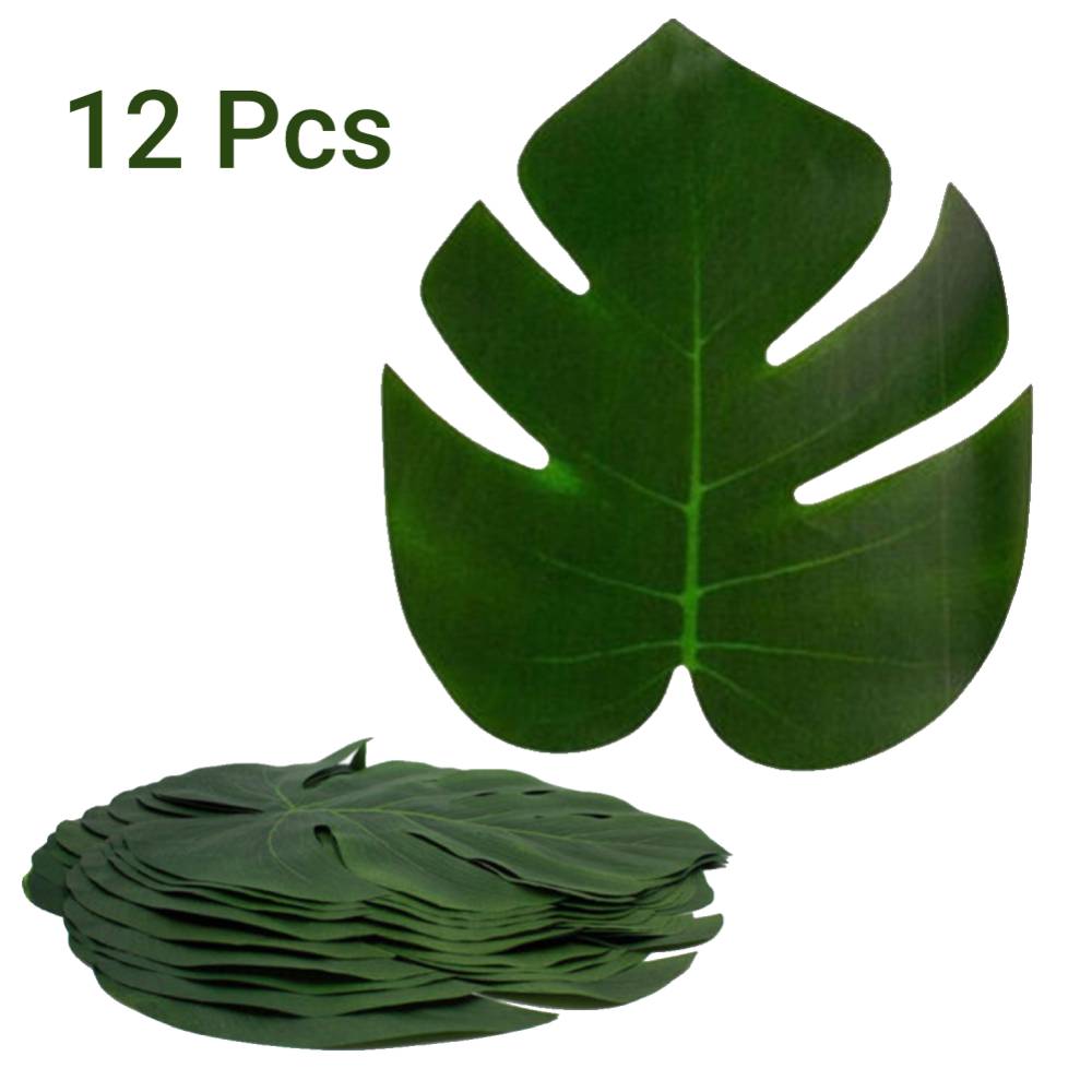 12 Pack Monstera deliciosa Artificial Leaves 13 in Large Fake Plant