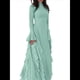 thumbnail image 3 of Vestidos Ajustados para Mujer, Elegantes Vestidos Largos de Cóctel con Mangas Acampanadas y Dobladillo con Volantes. Verde S, 3 of 10